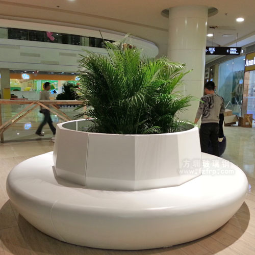 帶座椅玻璃鋼室內花盆