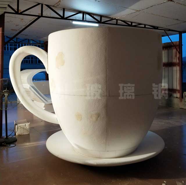 玻璃鋼創意咖啡杯雕塑