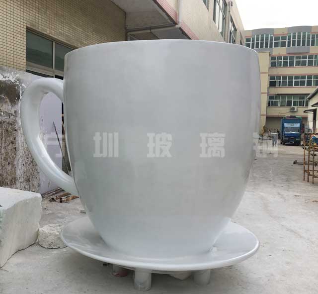 玻璃鋼創意咖啡杯雕塑