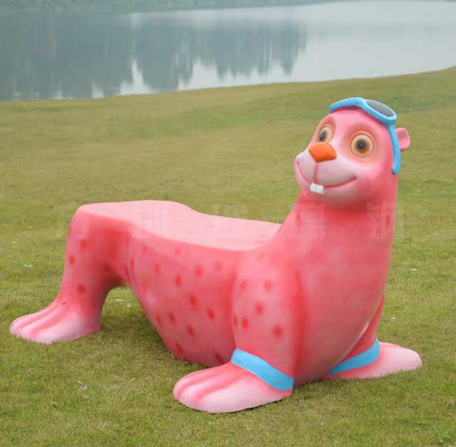 海豹造型玻璃鋼創意休閑椅