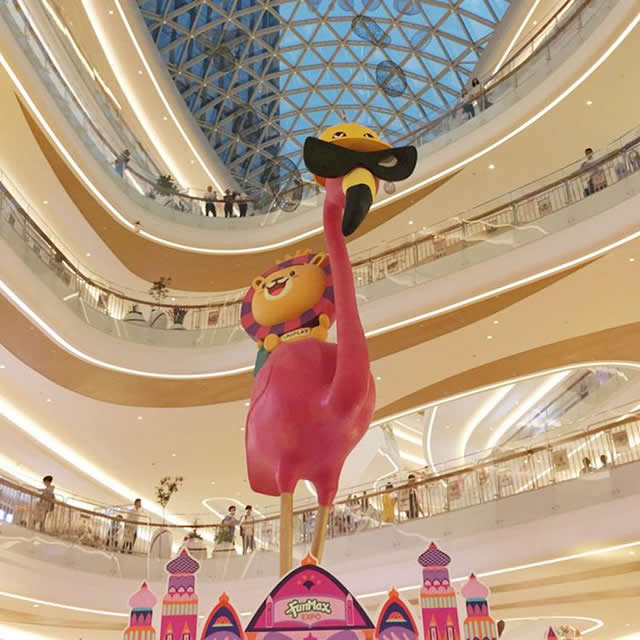 商場玻璃鋼火烈鳥雕塑