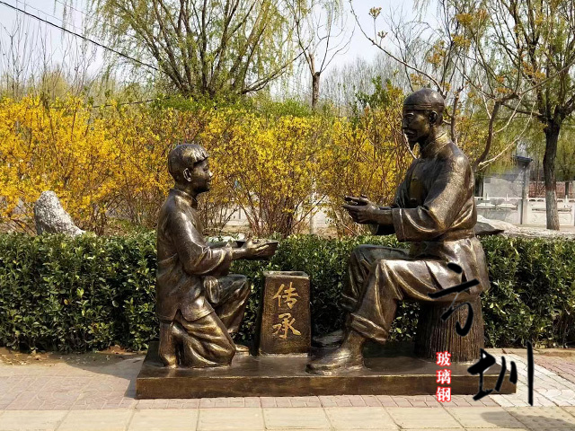 玻璃鋼拜師學藝傳承人物雕塑