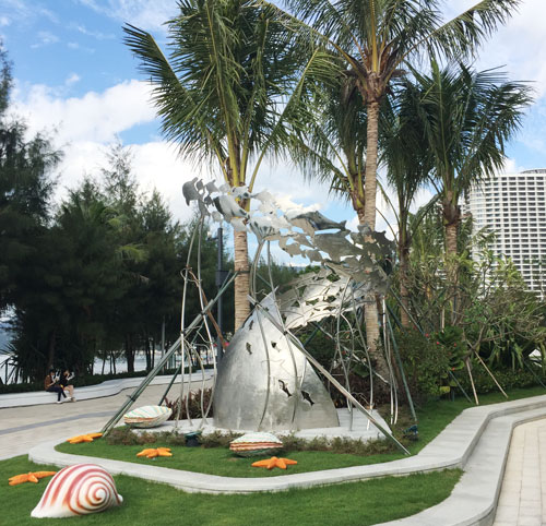 城市景區創意魚群雕塑