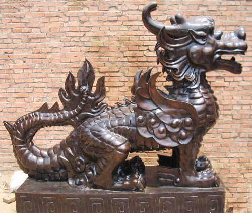 鑄銅擺件麒麟雕塑