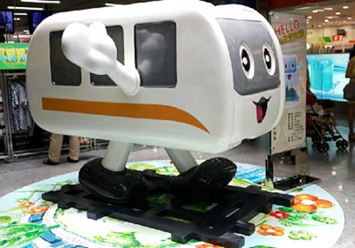 玻璃鋼卡通火車雕塑